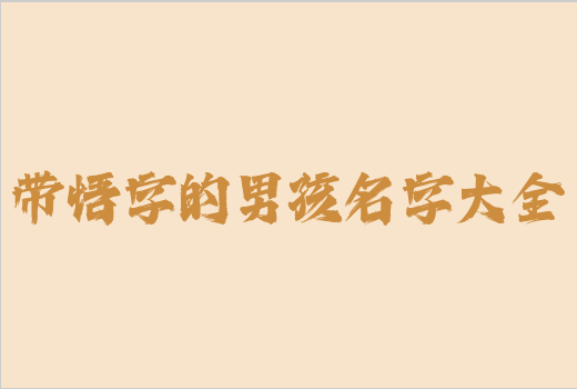 帶悟字的男孩名字大全