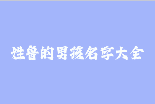 姓魯的男孩名字大全