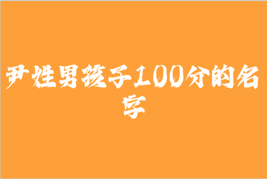 尹姓男孩子100分的名字