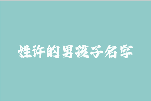 姓許的男孩子名字