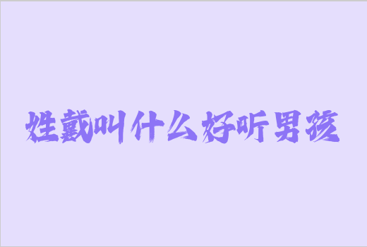 姓戴叫什么好聽男孩
