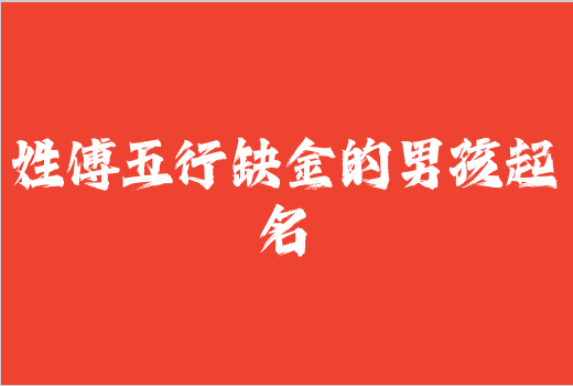 姓傅五行缺金的男孩起名