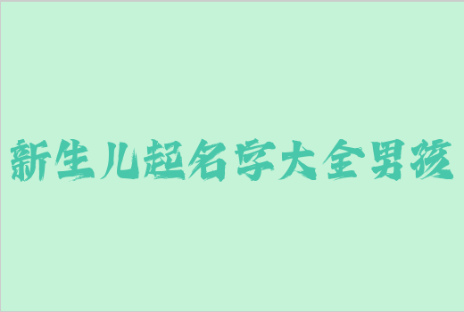 新生兒起名字大全男孩