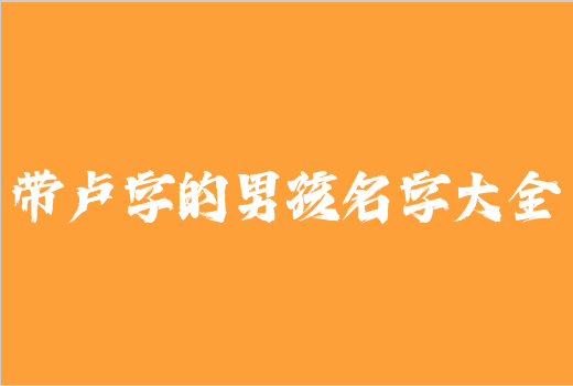 帶盧字的男孩名字大全