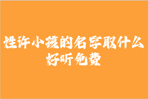 姓許小孩的名字取什么好聽免費
